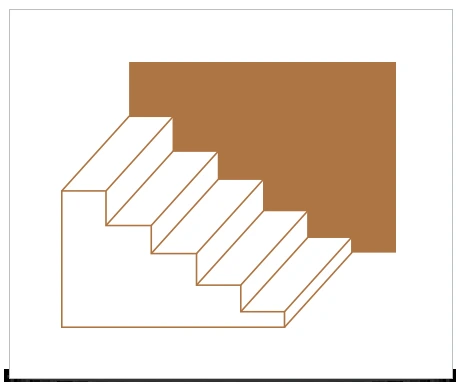 Escalier réversible utilisé pour tester l’alternance de la perception visuelle